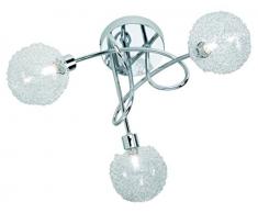 Reality Leuchten Deckenleuchte Wire, Metall, Chrom, Glas klar, Aluminiumgeflecht, R61323006