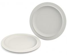 Ornamin Teller flach Ø 22 cm weiß, Melamin, 2er-Set | kleiner hochwertiger, stabiler Kunststoffteller | robustes Alltags-Geschirr für Kinder, Camping, Picknick, Gemeinschaftsverpflegung, Großküchen, Institutionen | Essteller, Frühstücksteller
