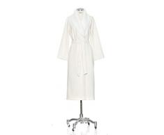 möve Cashmere & Cotton Schalkragenmantel, Bademantel mit abknöpfbarem Strickkragen in Gr. 34, aus 85 % Baumwolle / 12 % Modal, 3 % Kaschmir, ivory