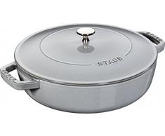 Staub Bräter mit Chistera, Induktionsgeeignet, Gusseisen, Graphitgrau, 24 cm, 1 Einheiten