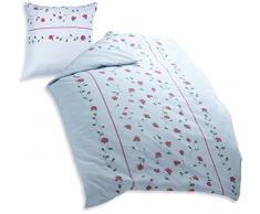 Dyckhoff 3054670400 Melina Weichfrottierbettwäsche, RV Garnitur 135 x 200 cm und 80 x 80 cm Kissen, 400, blau