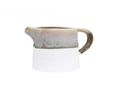 Creative Co-op Milchkännchen aus Steingut, matt, cremefarben Kaffeesahne Creamer grün