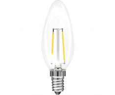 MÜLLER-LICHT Retro-LED Lampe Kerzenform ersetzt 15 W, Glas, E14, 1.5 W, weiß, 1er Set