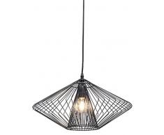Hängeleuchte Modo Wire Round, moderne, schmale Designer Pendelleuchte, geometrische Hängelampen, Stahl, schwarz (H/B/T) 28x44,5x44,5cm