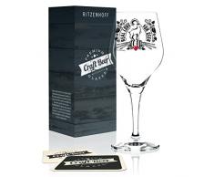 RITZENHOFF Craft Beer Bierglas von Maya Franke, aus Kristallglas, 250 ml, mit fünf Bierdeckeln