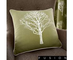 Vorhang Woodland Trees mit Ösen, 1 Paar, Baumwolle, Grün, Filled Cushion 17x17 (43x43 cm)