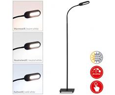 Briloner Leuchten LED Stehleuchte, Stehlampe dimmbar, Farbtemperatursteuerung, 8 Watt, 600 Lumen, Schwarz, 8 W