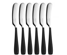 Bugatti eznu-057 F32/6 Essenza Besteckgarnitur, 6 Streichmesser San/Stahl schwarz 16 x 20 x 3 cm