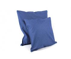 1buy3 Kissenbezug 4er-Pack! - Punkte blau 40cmx 40cm aus 100% Baumwolle mit Reißverschluss