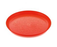 koziol Tablett A-Pril, Kunststoff, solid orangerot, 33 x 33 x 31 cm