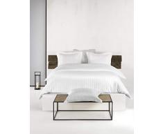 De Witte Lietaer Bettwäsche Zygo Bettbezug + 2 Kissenbezüge mit Lenkrad gekämmte Baumwolle weiß 200 x 220 cm