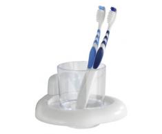 Wenko 19902100 halter Pure Zahnputzbecher-/ Zahnbürstenhalter, für Zahnbürste und Zahnpasta, 14,5 x 9,5 x 12 cm, Weiß