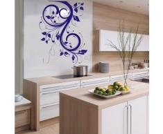 INDIGOS 4052166145152 Wandtattoo w659 schöne Tribal Blatt Wandaufkleber 120 x 90 cm, blau