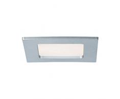 Paulmann Leuchten Paulmann 92079 Einbaupanel eckig Deckenleuchte 6W Licht 2700K Warmweiß LED Panel Chrom matt IP44 spritzwassergeschützt inklusive Leuchtmittel Einbauleuchte, Kunststoff, 6 W