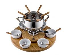 Stylen Cook Alexa Fondue Set Induktion, Edelstahl/Holz, 18 cm