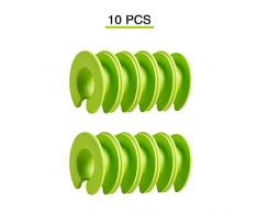 MLADEN Kleiderbügel Abstandshalter für Kleiderschrank Organizer System Outdoor Winddicht Anti-Rutsch-Kleiderbügel Haken Silikon Abstandhalter für Kleiderstange/Stange grün