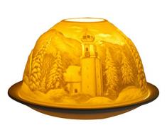 Himmlische Düfte Geschenkartikel GmbH Alpendorf Windlicht, Porzellan, Weiss, 12x12x8 cm