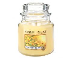 YANKEE CANDLE Flowers in The Sun Duftkerze, Glas, gelb, 13.8 x 9.5 x 13.8 cm