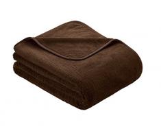 Kuscheldecke s.Oliver 3612 / premium Feecedecke dunkelbraun / unifarbene Markendecke 150x200cm / aus hochwerigem Polyester / eingefasst mit einem sehr edelen Band