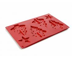 IBILI Keksform Weihnachtsbaum, 30 x 17 cm, Silikon, rot, 30 x 17 x 5 cm