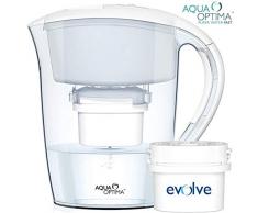 Aqua Optima Minerva Plus chilliroter Tischwasserfilter mit 1x 60-Tage Filter, 2 Monatspaket