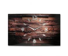 Kreative Feder Holz Rustikal Natur Designer Funk Wanduhr Funkuhr modernes Design * Made in Germany* WA075F