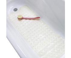 Wimaha Anti-Rutsch Badewanneneinlage extra lang für Wanne, maschinenwaschbar, Duschmatte für Badezimmer, schimmelresistent, antibakteriell, 39 x 16 W Modern beige