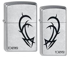 Zippo Comb Pack Together Forever(K) Feuerzeug, Messing, Silber, One Size