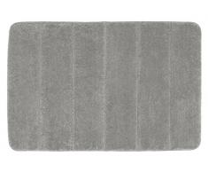 Wenko Badteppich Steps Light Grey Badematte, Rutschhemmend, Außergewöhnlich Weiche und Dichte Qualität, Polyester, Hellgrau, 90 x 60 x 0.1 cm