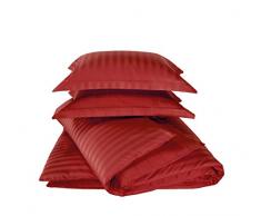 De Witte Lietaer Bettwäsche Zygo Chili Pepper Bettbezug + 2 Kissenbezüge mit Lenkrad gekämmte Baumwolle Dunkelrot/Bordeaux 240 x 220 cm