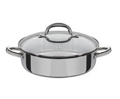 GSW 990066 Montreal Servierpfanne mit Glasdeckel 24cm / ca. 2,8 Liter, Edelstahl, silber, 24 cm, 2-Einheiten