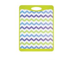 Kitchen Craft Schneidebrett antirutsch 40x30cm Zickzack-Design, Mischung aus Mehreren Materialien, grün, 12 x 17 x 22 cm
