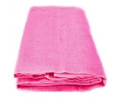 JOWOLLINA Feines Waffelpique Badetuch Saunatuch Leinen Stonewashed (Neon Pink, 100x160 cm)