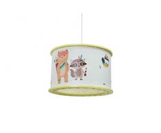 Elobra Kinderlampe Little Indians Fuchs Filip Pendelleuchte für Kinder, Holz, 40 W, Lindgrün