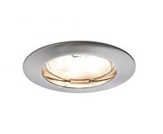 Paulmann 92756 Einbauleuchte LED Coin Einbaustrahler klar Einbaulicht rund Einbaulampe 6,8W Deckenspot Eisen IP44 spritzwassergeschützt AuÃenwandeinbauleuchte Verschiedene Materialien 6.8 W, Silber