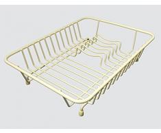 Delfinware Abtropfgestell, kompakt, Metall, cremefarben, 31.5 x 25 x 8.5 cm