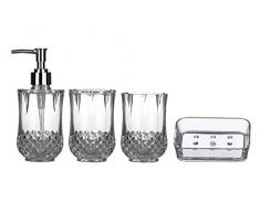 Premier Housewares 1601510 Cristallo Badezimmer Set 4-Stück, klar