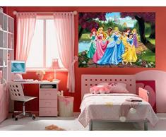 AG Design FTDm 0711 Disney Princess Prinzessinen, Papier Fototapete Kinderzimmer- 160x115 cm - 1 Teil, Papier, multicolor, 0,1 x 160 x 115 cm