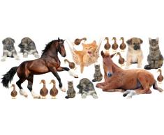 Graz Design 771071_150x57 Wandsticker Set Kinderzimmer Tiere Bauernhof Pferde Hunde Katzen Enten