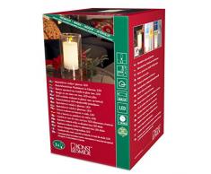 Konstsmide 1970-100 LED Dekoration Echtwachskerze in Glasvase / für Innen (IP20) / Batteriebetrieben: 2xAA 1.5V (inkl.) / mit Lichtsensor / 2 warm weiÃe flackernden Dioden