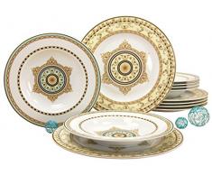 Creatable 10840 Serie Majestosa, Tafelservice, 12-teilig, Porzellan, mehrfarbig, 31 x 30 x 24 cm