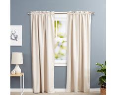 AmazonBasics wärmeisolierender Verdunkelungsvorhang, 1 Stück, 135 x 244cm (BxL), Beige