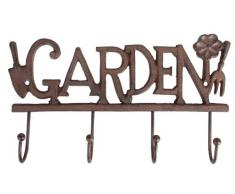 Esschert Design LH99 Haken Garden 4er Set, Gusseisen, braun, 30 x 5,5 x 17,6 cm