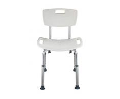 Wenko 209261100 Hocker für Badezimmer, Secura, Kunststoff, 49 x 68,5-85,5 x 54 cm, Weiß