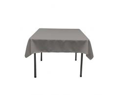 LA Linen Quadratische Tischdecke aus Polyester/Popeline, Polyester, dunkelgrau, 132 x 132 x 0.04 cm
