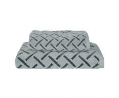 Dyckhoff Soft Velours Handtuch-Set, Baumwolle, Silber, 100 x 50 cm, 2-Einheiten