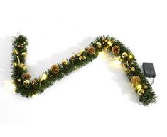 HEITMANN DECO künstliche Tannengirlande, Festgirlande, Gold dekoriert, mit LED Beleuchtung, 120 cm, Plastik, 46.3 x 14.3 x 6.5 cm
