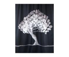 Bisk Duschvorhang mit Bonsai-Design, 180 x 200 cm, Schwarz