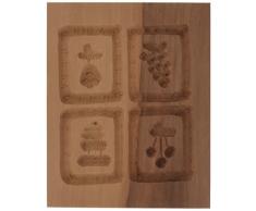 Städter 848078 Springerles- Model 4 Bilder Backform, Holz, braun, 12 x 10 x 3 cm,