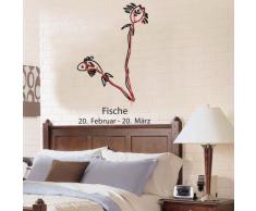 INDIGOS 4052166059527 Wandtattoo w382 Fische - Sternzeichen Wandaufkleber 120 x 80 cm, schwarz